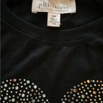 Philosophy Republic Clothing Black Rhinestone Heart Sweatshirt Size S/P Photo 4