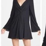 Cinq à Sept Cecil twist front bell sleeve dress black witchy Photo 1