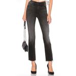 MOTHER Denim MOTHER The Rascal Ankle Snippet Night Hawk Black Raw Hem Jeans 27 Photo 1