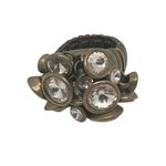 Fossil Dangling Stones Gold Tone Elastic Stretchy Statement Ring Size 7.5 Photo 1