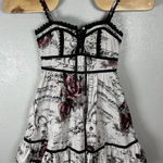 Hot Topic  Dress Medium Floral Music Corset Pinup Goth Fairy Grunge Whimsigoth Photo 0