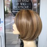 Wig blonde bob Alopecia Hairloss human hair blende Photo 2