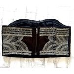 Kimchi Blue  Velvet Beaded Bustier Elegant Embellished Zip Top Crop Sz L Photo 6