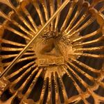 Vintage Lisner Brooch Flower Large Circular Brooch Gold Tone Pearls Classy Photo 3