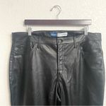 Old Navy  Womens Pants Black Faux Leather OG High Rise Straight Plus Size 18 Photo 2