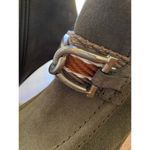 See by Chloe Gray Leather Boots Horsebit Silver Boho Chic Square Toe Heeled 40 Size 9 Photo 4