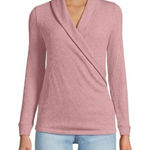 Lands' End  Long Sleeve Brushed Rib Wrap Top Size Medium Photo 0