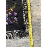 Vintage KASHMIR Scarf 100% Reine Wolle Handdruckt fringe MIT Viscose Fransen Photo 4