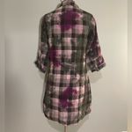 she's cool  purple and black plaid button up dress long shirt tie dye Medium Photo 2