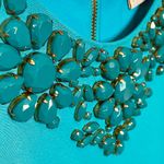 Kate Spade  Teal Vanessa Dress with Embellished Necklace Collar Neckline Like New Photo 3