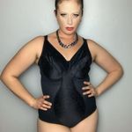 3X Black lace silk full butt nylon bodysuit Photo 5