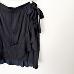 Anthropologie [] Maeve Black Satin Wrap Ruffle Hem Mini Skirt NWT Balletcore XL Photo 5
