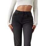 American Eagle  Outfitters Mom Jean in Black Wash Charcoal Grey Size 8 Photo 0