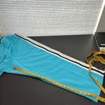 Nike NWT  Blue Striped Elastic Waist Activewear Cropped Track Pants Size Large Photo 13