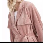 Oat Trench Coat Faux Suede Size Small NWT Pink Photo 1