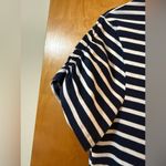 Michael Kors Michael  Women’s Navy White Striped Half Zip Polo Shirt NWT Large Photo 4