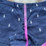 Ralph Lauren VTG  Sport All Over White Embroidered Pony Navy 100% Cotton Shorts Photo 3