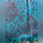 New From India Silk Pashmina Scarf/Shawl Teal Photo 5