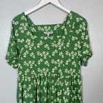 Toad&Co Women S Green White Floral Sora Short Sleeve Dress Pockets Square Neck Photo 2