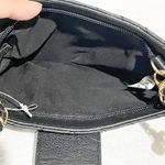 Black Faux Leather Mini Zip Top Quilted Crossbody Pearl Chainlink Bag Photo 2