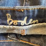 Boden Classic Denim Jean Mini Skirt with Front Godet Pleat Medium Wash Pockets Blue Size 12 Photo 6