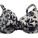 Cacique Lane Bryant Lightly Lined Full Coverage Bra White Blue Floral Size 38F Photo 0