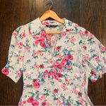 ZARA  Floral Midi Dress - Pink and Cream Photo 1