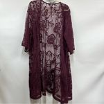 Catherines 3x Stunning Open Front Lace Dressy Cardigan Plus Size kimono Purple Photo 5