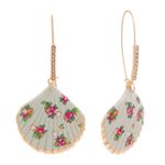 Betsey Johnson  Floral Print Shell Earrings Photo 1