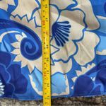 Farm Rio  NWT Women’s Size L Blue White Tropical Groove Cutout Detail Midi Dress Photo 13