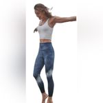 Athleta Elation Watercolor Stripe 7/8 Tight Leggings Navy Blue Size XXS 566843 Photo 1