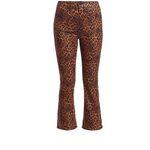 7 For All Mankind NWT Leopard-Print High-Rise Slim-Fit Kick Flare Jeans Photo 8