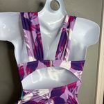 Mynah One Piece Swimsuit‎ Womens Size XS Purple Floral Medium Coverage NEW Photo 3
