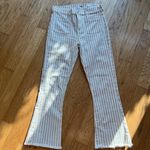Loft High Wasted Flared crop striped jeans Photo 1
