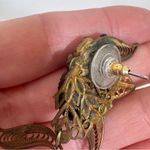 Handmade Gold Tone Filigree Earrings Artsy Vintage Style Pierced Photo 1