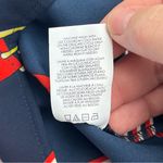 CAbi Women Style 5736 Hold Up Top Sz M Keyhole Tie Front V Neck Navy Belt *FLAW Photo 3