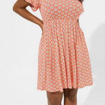 Torrid Super Soft Floral Mini Flutter-Sleeve Skater Dress orange size 1X Photo 0