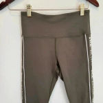 Zyia  Olive Logo Stripe Light n Tight Hi Rise Capri size 2 Photo 3