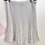 Drama White Polka‎ Dot Pleated Skirt Vintage 90s Preppy Retro Coquette XL Photo 0