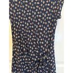 Loft  Womens Floral Print Twist Front Casual Short Sleeve‎ Dress Navy Small Photo 1