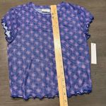 Abound ‎ Womens Ruffle Cap Sleeve Top Sheer Mesh Fitted Tee Purple XS Photo 7