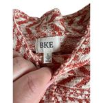 BKE  Buckle Raw Edge Pointelle Top Women's Aztec Pullover Orange/white Large NWT Photo 1
