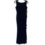 Eliza J NWT  Ruffle Front Sleeveless Floor Length Gown in Navy Blue Photo 2