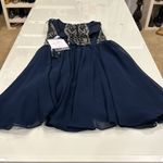 Intrigue NWT size 6 by Blush beaded navy homecoming dress Photo 6