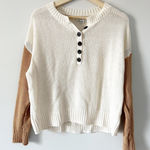 American Eagle Colorblock Knit Henley Long Sleeve Sweater Medium Photo 0