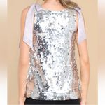 Aura Sequin Shoulder Tie Tank Top‎ Photo 6