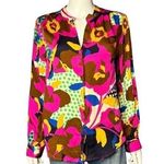 Karlie NEW Pink Floral Polka Dot Button Up Top Size M Photo 0