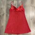 Cinema Etoile Red Shimmer Sheer Chemise Slip Size Medium Silver Photo 6