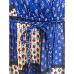 American Eagle XS Blue Red Patchwork Print Mini Dress NWT Boho Festival Rodeo Photo 3