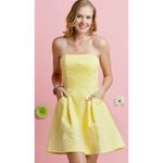 Lilly Pulitzer Lilly Pulitzer Yellow Blossom Dress Pineapple Juice strapless floral lined zip Photo 11